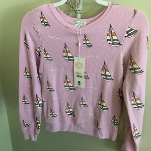 NWT Wildfox Sail On Boat Baggy Beach Jumper Girls Sweater sz 7